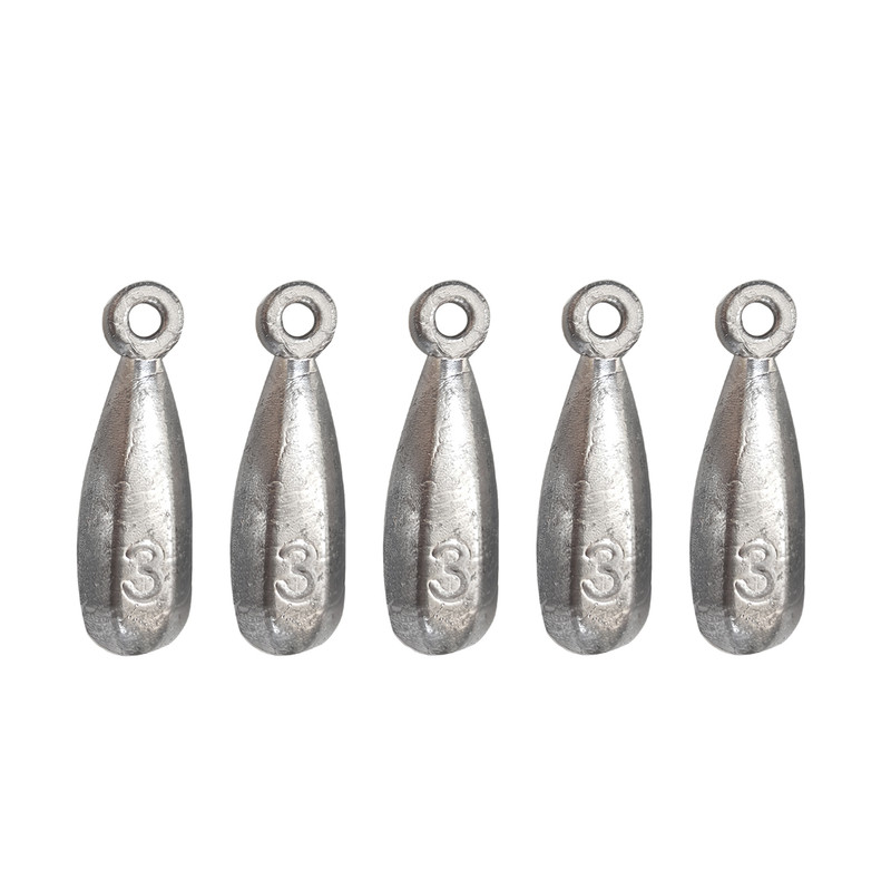 سرب ماهیگیری مدل اشکی کد 3-80g بسته 5 عددی
