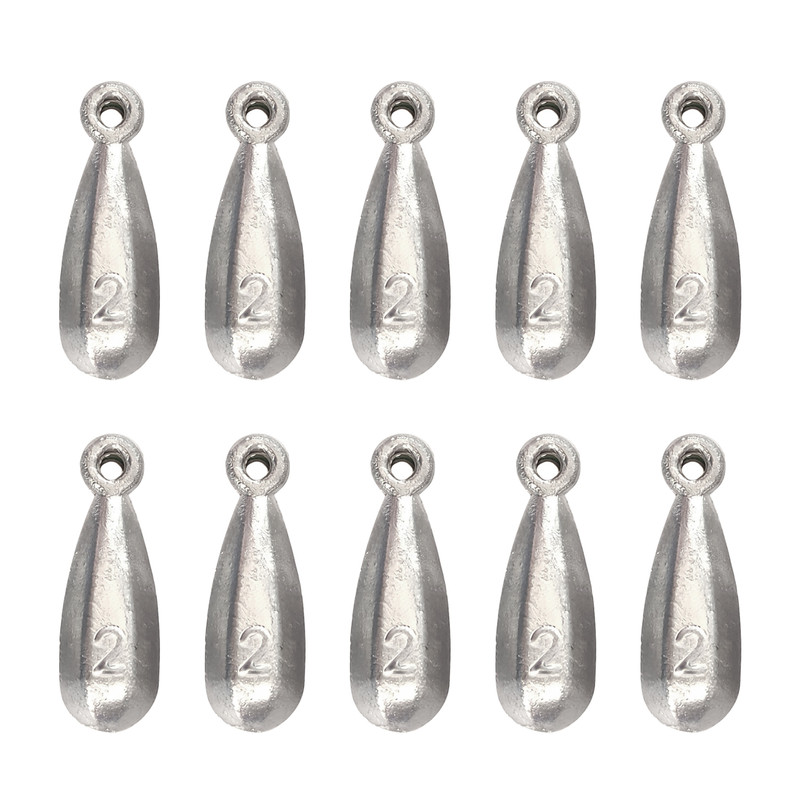 سرب ماهیگیری مدل اشکی کد 2-55g بسته 10 عددی