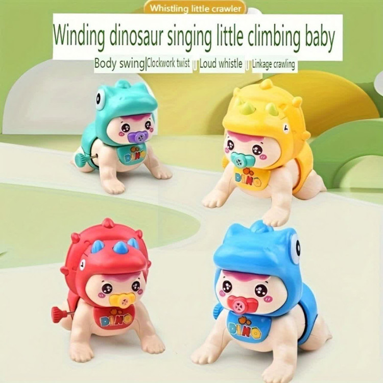 اسباب بازی کوکی ناب سل مدل نوزاد بامزه متحرک طرح لباس دایناسور کد CUTE BABY NAAB001