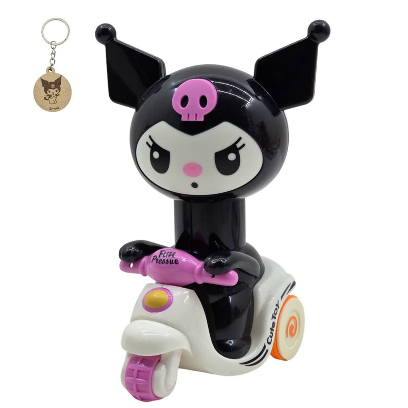 اسباب بازی ناب سل مدل کرومی فشاری قدرتی موتور سوار KUROMI FUN PRESSURE ارتفاع 15 سانتی متر