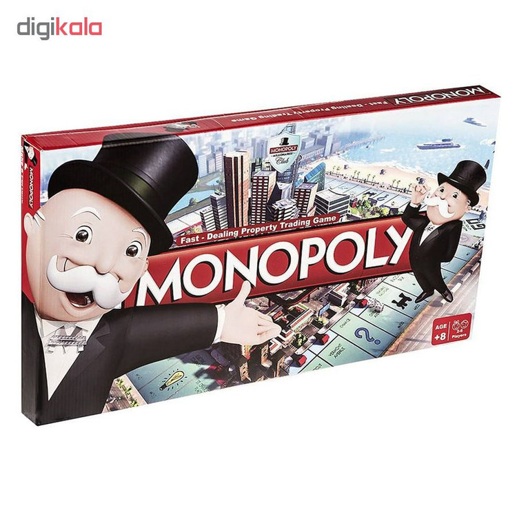 بازی فکری فکرآوران مدل Monopoly، بردگیم استراتژی گروهی 2 تا 6 نفر، مناسب بالای 8 سال، با آموزش سرمایهگذاری، یادگیری ارزش پول، تاس، مهره، کارت و اسکناس کاغذی، مدت بازی بیش از یک ساعت