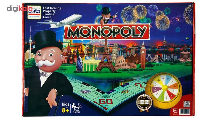بازی فکری فکرآوران مدل Monopoly آموزشی اقتصادی با قابلیت بازی 2 تا 4 نفر، مناسب بالای 8 سال، شامل کارت، مهره و چرخانه، افزایش قدرت فکر، آموزش سرمایهگذاری، ریسک و ارزش پول