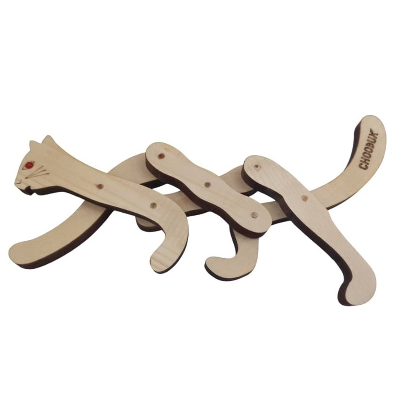 اسباب بازی چوبی مدل گربه قیچی مونتاژپذیر GGM-01