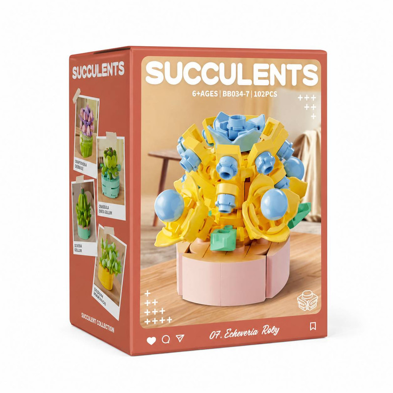 لگو 102 تکه مدل گل ECHEVERIA ROLLY