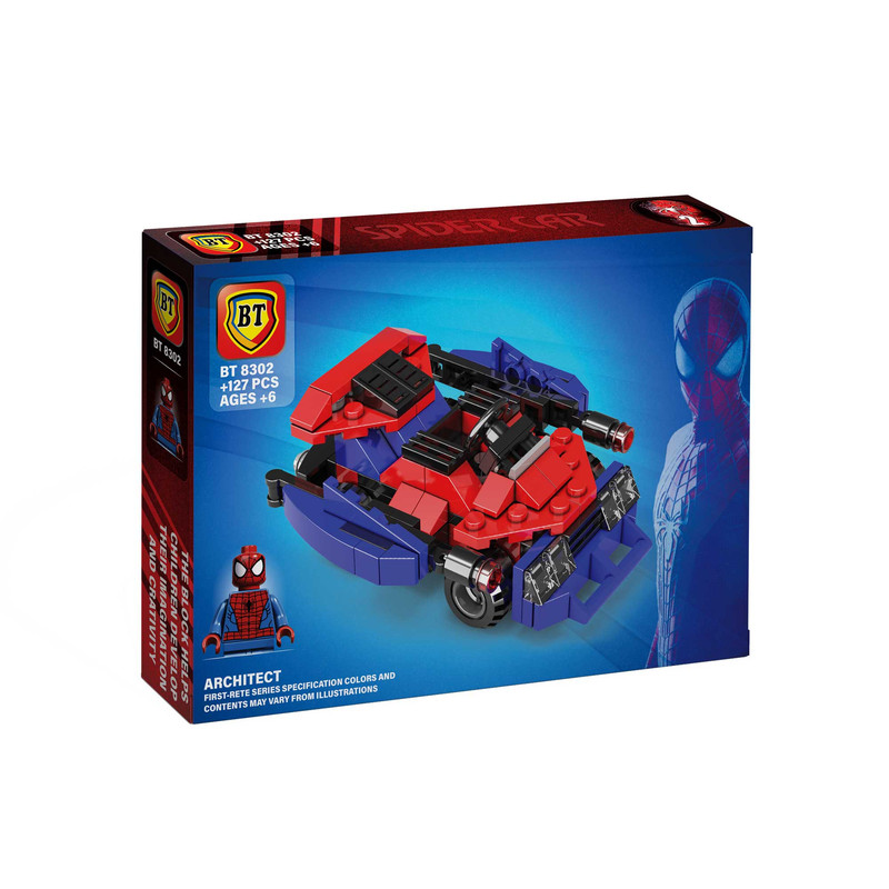 ساختنی 127 تکه بی تی مدل ماشین اسپایدرمن کد 8302