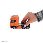 ماشین بازی فلزی تریلی اسکانیا عقبکش 10 چرخ با چراغ و صدا، طراحی دقیق و حرکت جلو و عقب، مدل غیرکنترلی، وزن 150 گرم، ساخت چین