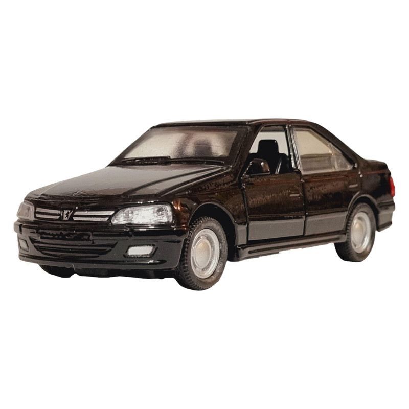 ماشین بازی غیرکنترلی عقب‌کش مدل پژو پارس فلزی با طراحی دقیق و الهام‌گرفته از نمونه واقعی، بدنه فلزی و حرکت جلو و عقب