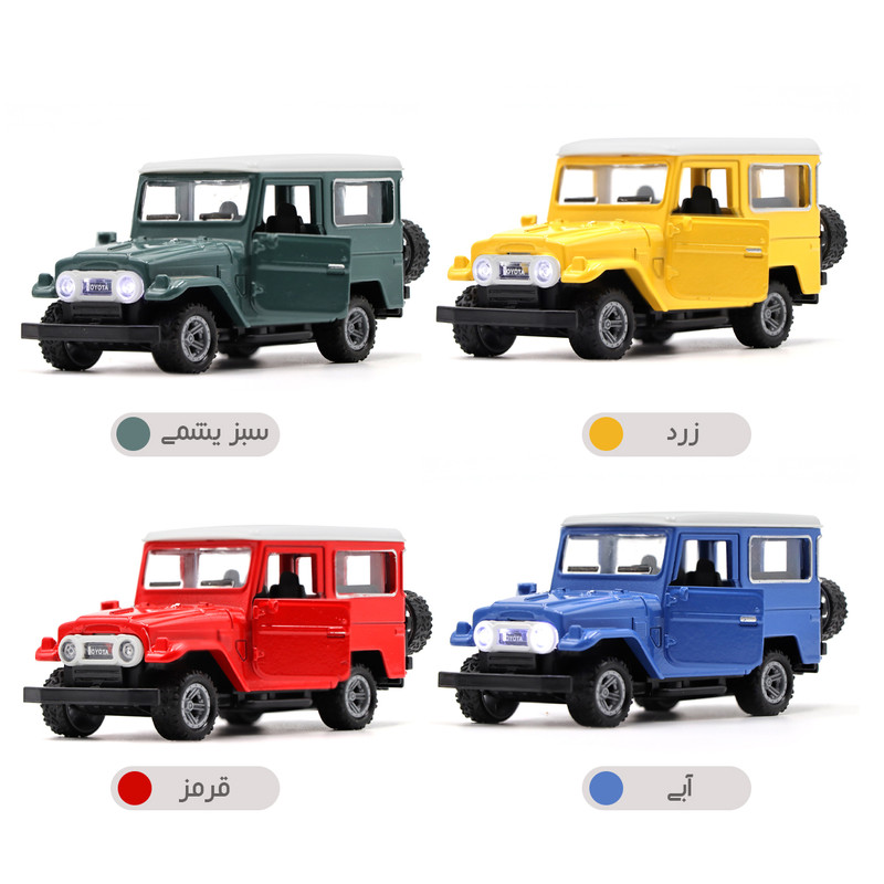 ماشین بازی آفرود فلزی 130x60x50 میلیمتر، 200 گرم، کد 004