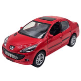 ماشین بازی سواری ناب سل مدل Peugeot 207 metallic musical with pull-back lights، موزیکال، چراغدار و عقبکش با درهای بازشو