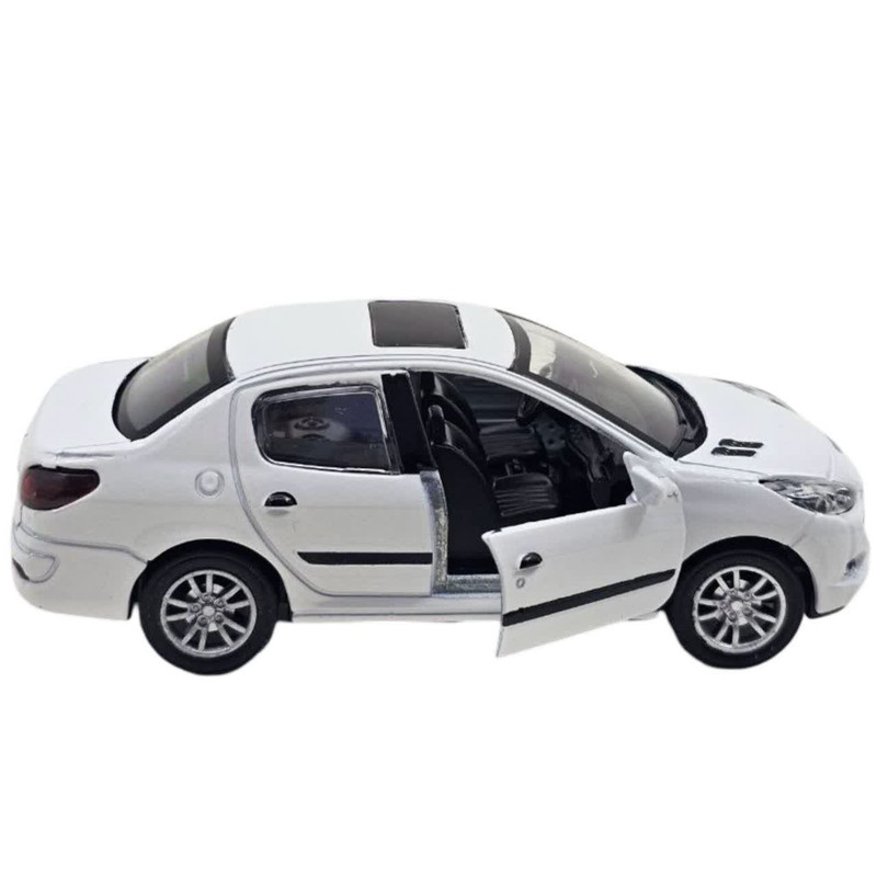 ماشین بازی سواری ناب سل مدل Peugeot 207 metallic musical with pull-back lights، موزیکال، چراغدار و عقبکش با درهای بازشو