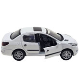 ماشین بازی سواری ناب سل مدل Peugeot 207 metallic musical with pull-back lights، موزیکال، چراغدار و عقبکش با درهای بازشو