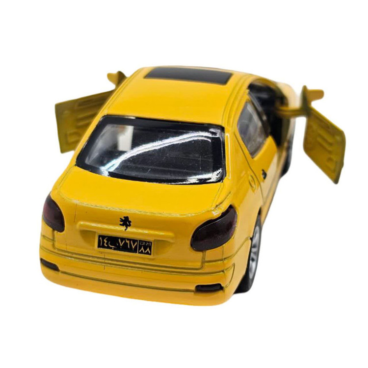 ماشین بازی سواری ناب سل مدل Peugeot 207 metallic musical with pull-back lights، موزیکال، چراغدار و عقبکش با درهای بازشو