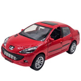 ماشین بازی سواری ناب سل مدل Peugeot 207 metallic musical with pull-back lights، موزیکال، چراغدار و عقبکش با درهای بازشو