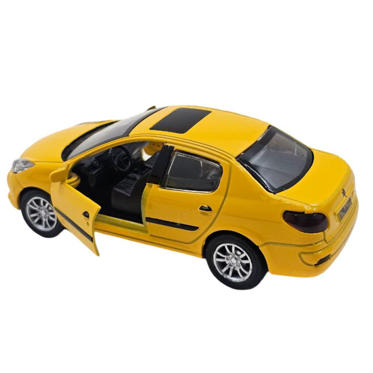 ماشین بازی سواری ناب سل مدل Peugeot 207 metallic musical with pull-back lights، موزیکال، چراغدار و عقبکش با درهای بازشو