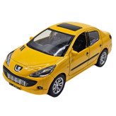 ماشین بازی سواری ناب سل مدل Peugeot 207 metallic musical with pull-back lights، موزیکال، چراغدار و عقبکش با درهای بازشو