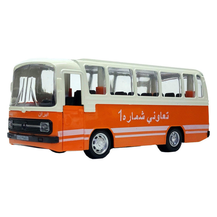 ماشین بازی طرح اتوبوس موزیکال فلزی با درب بازشو و جزئیات بالا