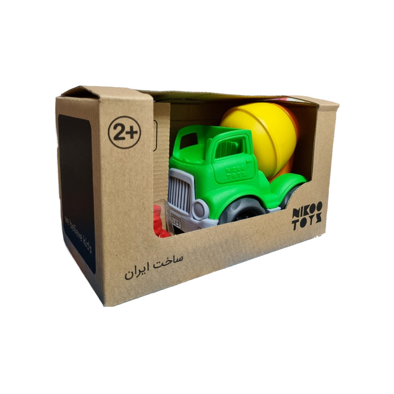 ماشین بازی مدل میکسر مقیاس 1:18، بدنه پلاستیکی نشکن، الهامگرفته از نمونه واقعی و ایمن برای کودکان
