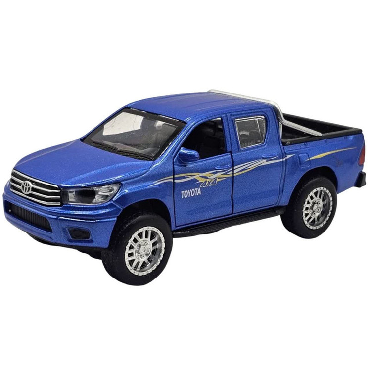 ماشین بازی ناب سل مدل تویوتا هایلوکس دو کابین فلزی چراغدار موزیکال کد Toyota Hilux Double Cab Metal with Lights& Musical