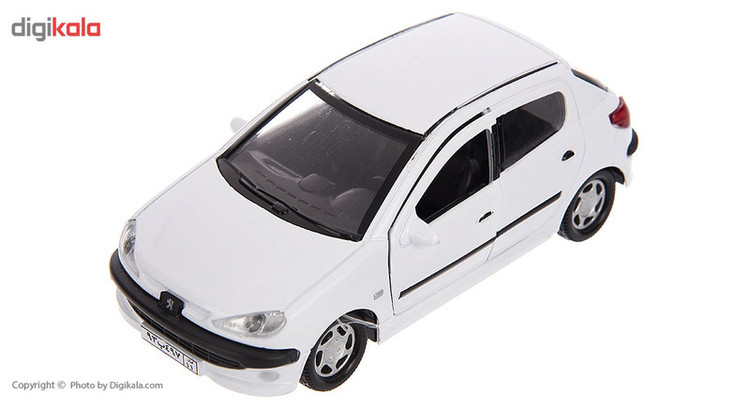 ماشین بازی فلزی مدل Peugeot 206 اسپرت عقبکش با درهای بازشو، نور و صدا