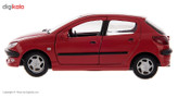 ماشین بازی فلزی مدل Peugeot 206 اسپرت عقبکش با درهای بازشو، نور و صدا