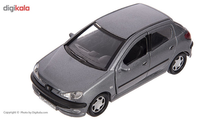 ماشین بازی فلزی مدل Peugeot 206 اسپرت عقبکش با درهای بازشو، نور و صدا