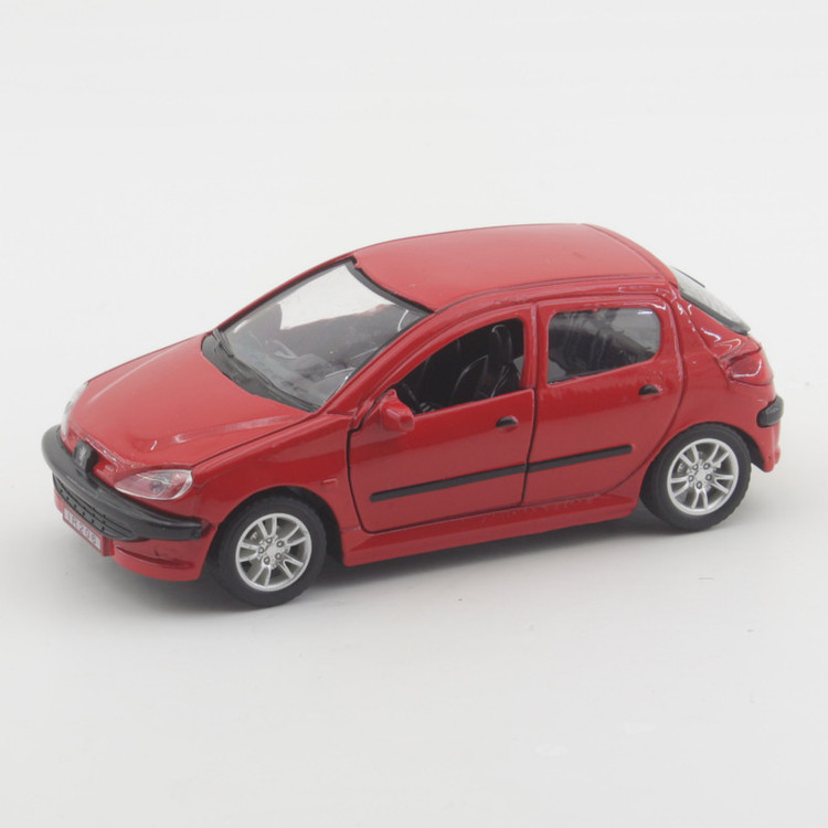 ماشین بازی فلزی مدل Peugeot 206 اسپرت عقبکش با درهای بازشو، نور و صدا