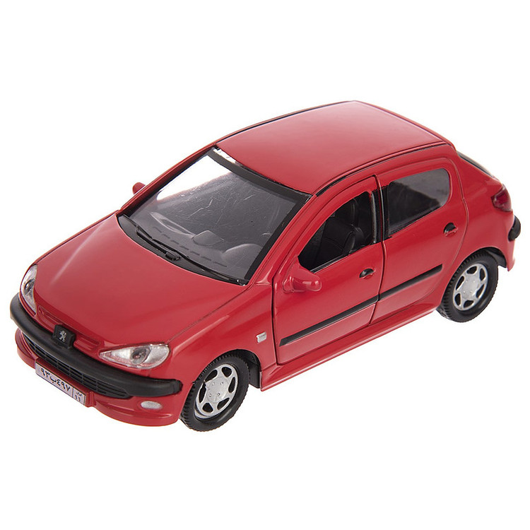 ماشین بازی فلزی مدل Peugeot 206 اسپرت عقبکش با درهای بازشو، نور و صدا