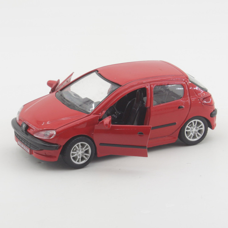 ماشین بازی فلزی مدل Peugeot 206 اسپرت عقبکش با درهای بازشو، نور و صدا