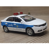 ماشین بازی فلزی مدل پلیس Cerato با درهای بازشو، صدای استارت و آژیر، چراغدار و عقبکش