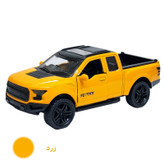 ماشین بازی آفرود فلزی طرح فورد RAPTOR عقبکش با در و صندوق بازشو، چراغ و افکت صوتی، طراحی دقیق و حرکت جلو و عقب