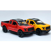 ماشین بازی آفرود فلزی طرح فورد RAPTOR عقبکش با در و صندوق بازشو، چراغ و افکت صوتی، طراحی دقیق و حرکت جلو و عقب