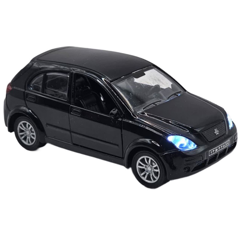 ماشین بازی ناب سل مدل تیبا دو فلزی چراغدار موزیکال کد Die-cast Tiba 2 toy car with lights and music