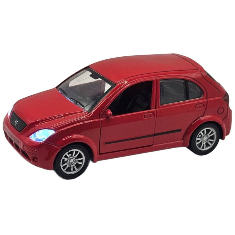 ماشین بازی ناب سل مدل تیبا دو فلزی چراغدار موزیکال کد Die-cast Tiba 2 toy car with lights and music