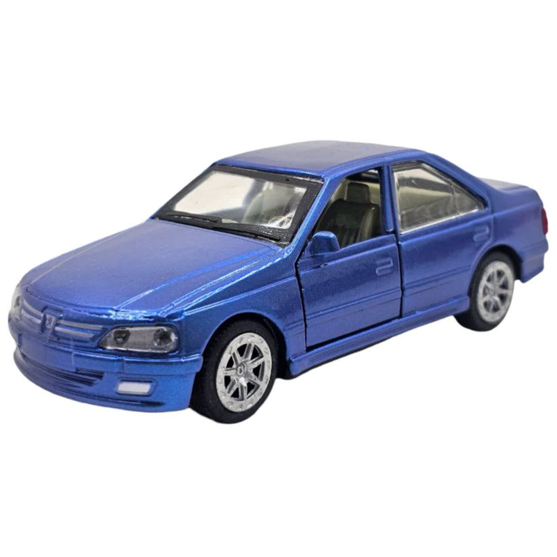 ماشین بازی سواری پژو پرشیا (پارس) فلزی عقب‌کش ناب سل مدل Peugeot Persia Metal Pull Back با درهای بازشو و چرخ‌های لاستیکی