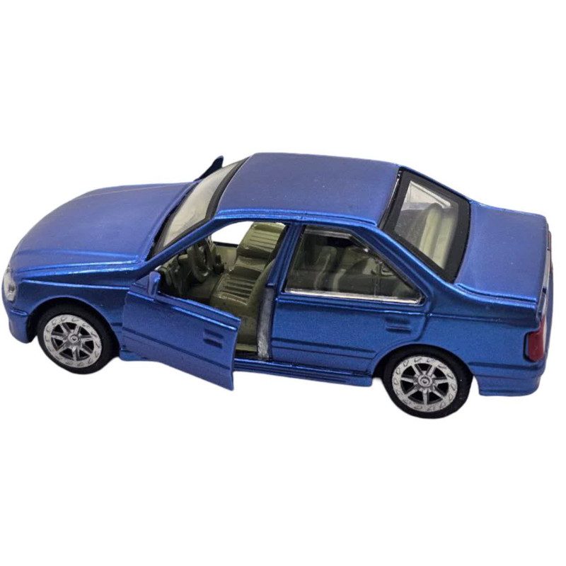 ماشین بازی سواری پژو پرشیا (پارس) فلزی عقبکش ناب سل مدل Peugeot Persia Metal Pull Back با درهای بازشو و چرخهای لاستیکی