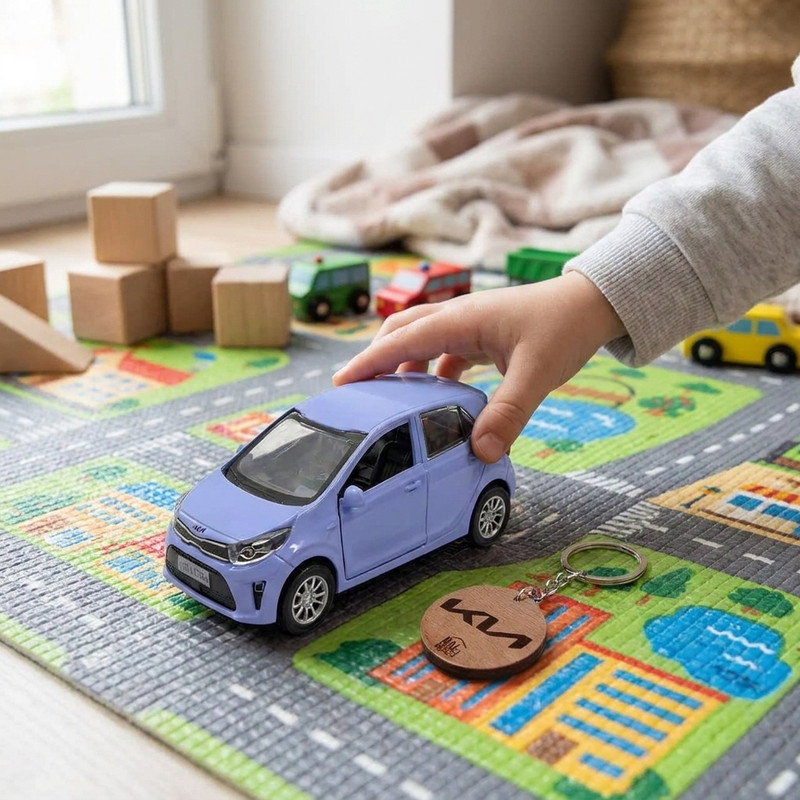 ماکت ماشین فلزی عقبکش، موزیکال و چراغدار ناب سل مدل Kia Picanto با درهای بازشو