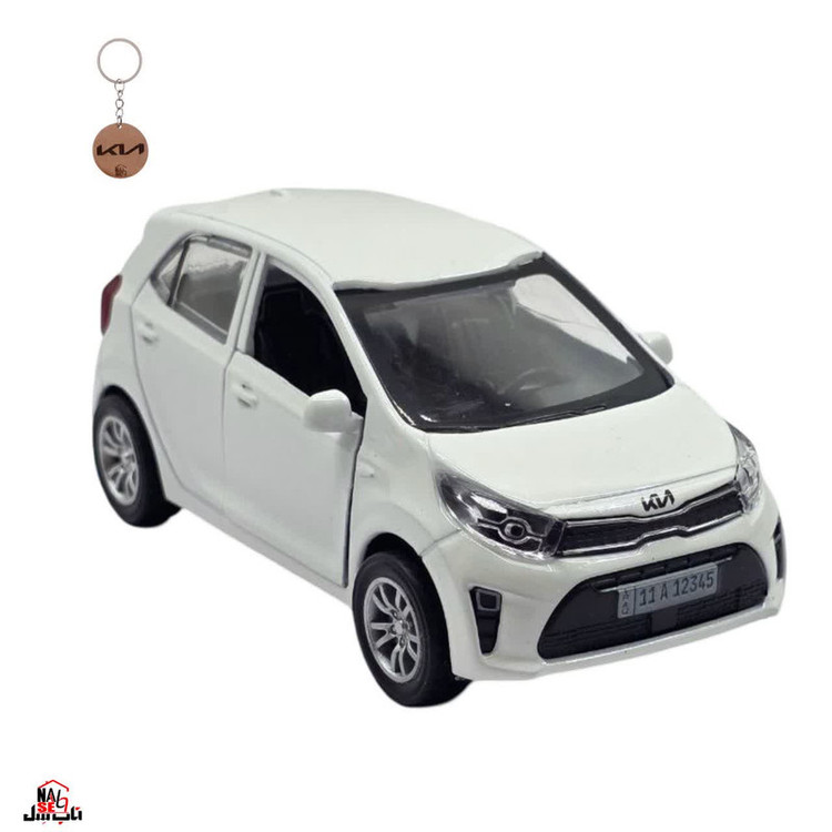 ماکت ماشین فلزی عقبکش، موزیکال و چراغدار ناب سل مدل Kia Picanto با درهای بازشو