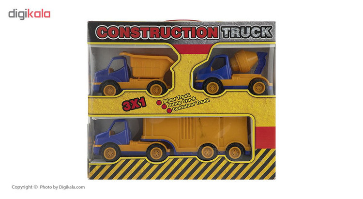 ماشین راه سازی اسباب بازی روی دی توی مدل Cunstruction Truck مجموعه 3 عددی