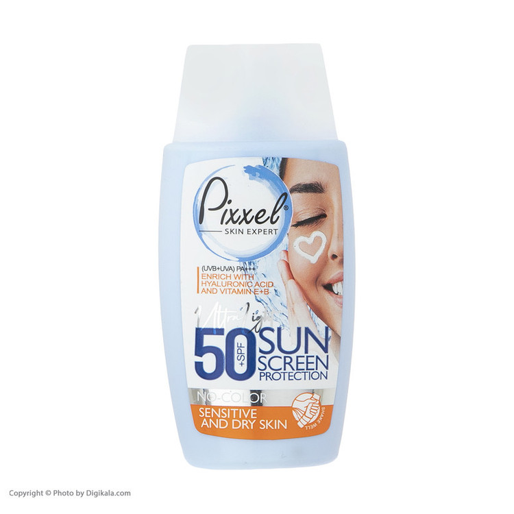 کرم ضدآفتاب بیرنگ پیکسل SPF50 مدل Sensitive، مناسب پوستهای خشک و حساس، حجم 50 میلیلیتر