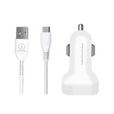 شارژر فندکی دبلیو یو دبلیو مدل T22 به همراه کابل تبدیل microUSB