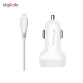 شارژر فندکی دبلیو یو دبلیو مدل T22 به همراه کابل تبدیل microUSB