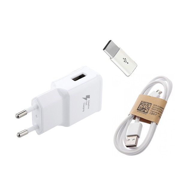 شارژر دیواری مدل ep-ta20ewe به همراه کابل microUSB و مبدل microUSB به USB-C