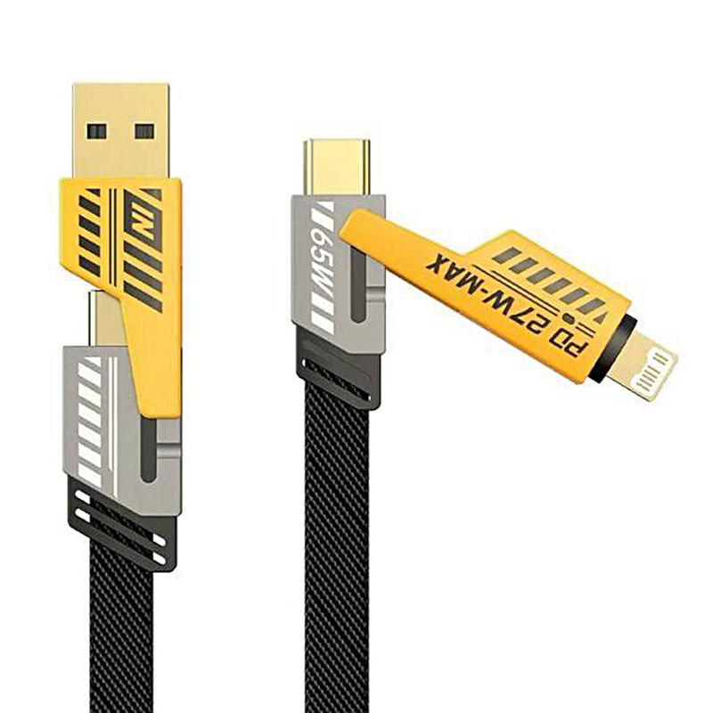 کابل تبدیل USB به لایتنینگ ، microUSB، USB-C فرست یو مدل C004 طول 120 سانتیمتر