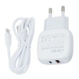 شارژر دیواری الدینیو مدل A2313C به همراه کابل تبدیل USB-C