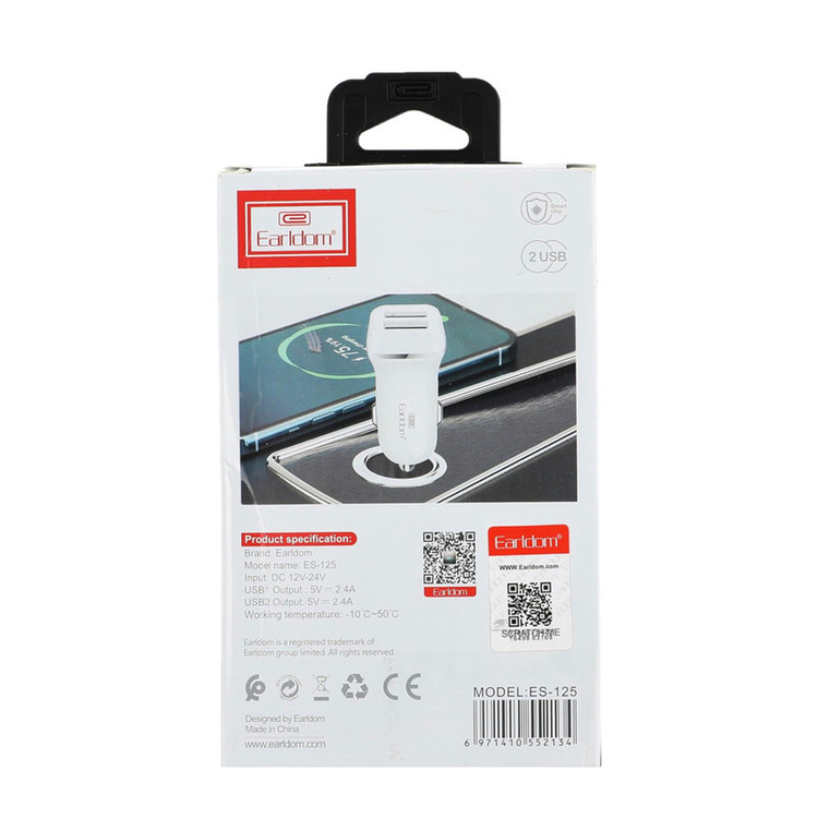 شارژر فندکی 30 وات ارلدام مدل ES-125 به همراه کابل تبدیل microUSB