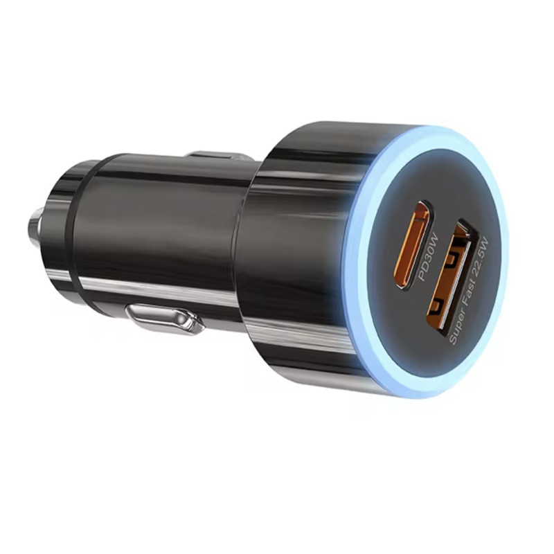 شارژر فندکی 65 وات 2 پورت مدل CC-40 CC به همراه کابل USB-C