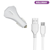 شارژر فندکی کلومن مدل KC - C210 به همراه کابل تبدیل MICROUSB