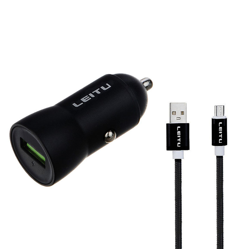 شارژر فندکی لیتو مدل LCC12 به همراه کابل تبدیل microUSB