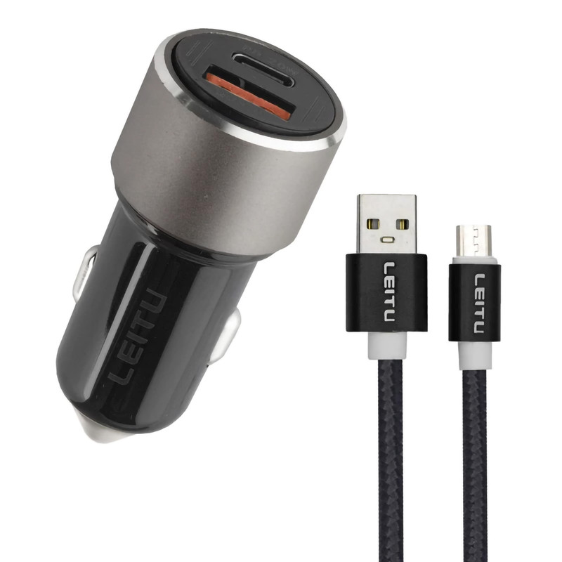 شارژر فندکی 20 وات لیتو مدل LC-C5 به همراه کابل تبدیل Micro USB