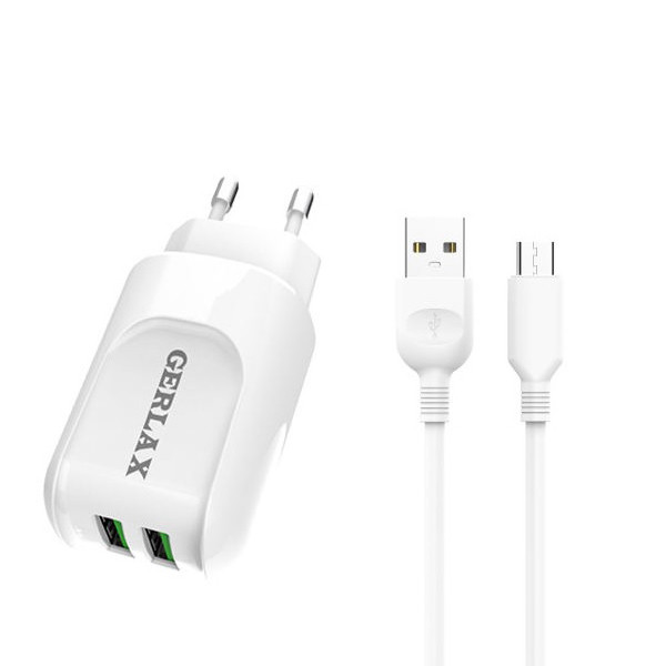 شارژر دیواری جرلکس مدل GA-05 به همراه کابل تبدیل microUSB